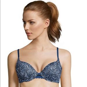 NWT Satin Push-Up Convertible Bra Blues/Grays/Blacks